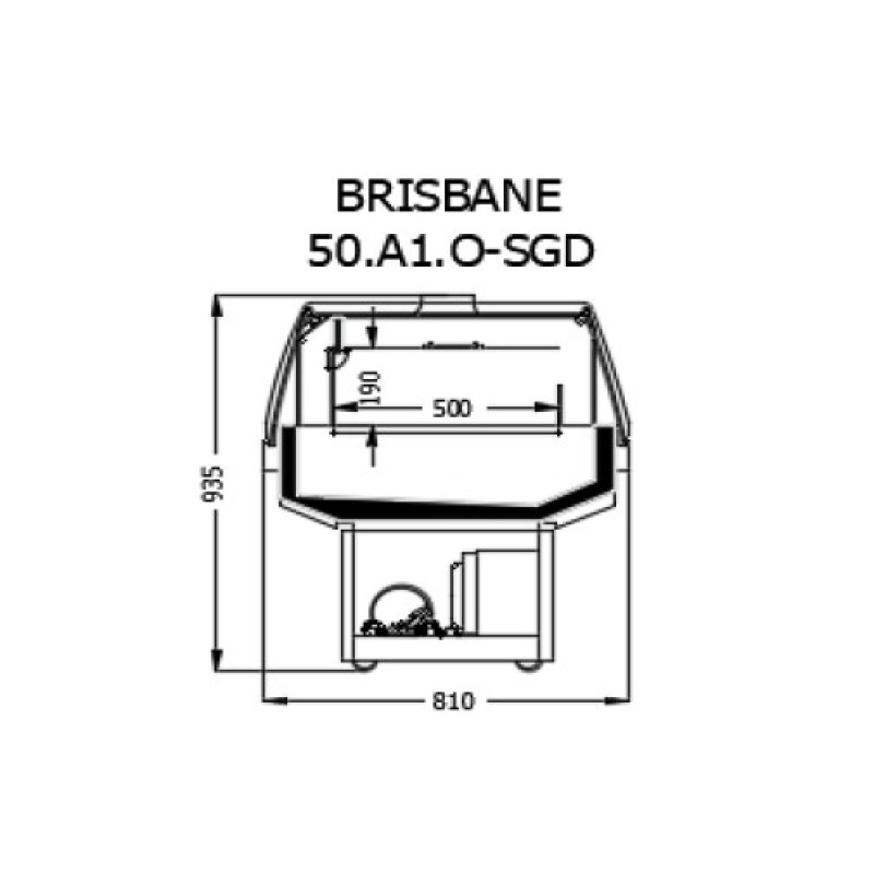 ΨΥΓΕΙΟ ΒΙΤΡΙΝΑ ΠΡΟΒΟΛΗΣ BRISBANE  1.25 x 0.81 x 0.935 ΣΥΡΟΜΕΝΕΣ ΠΟΡΤΕΣ PLUG IN / ΜΕ ΜΟΤΕΡ