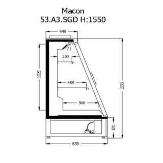 ΨΥΓΕΙΟ ΓΟΝΔΟΛΑ MACON 1.35x0.85x1.55 Με Συρόμενες Πόρτες  ΜΕ ΜΟΤΕΡ / PLUG IN