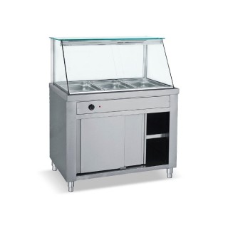ΕΠΙΔΑΠΕΔΙΟ INOX ΜΠΑΙΝ ΜΑΡΙ ΜΕ ΒΙΤΡΙΝΑ MD 138  1.38 x 0.70 x 1.30