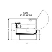 ΒΙΤΡΙΝΑ ΚΟΠΗΣ SALTA FG 2.90 x 1.10 x 1.20 ΧΩΡΙΣ ΜΟΤΕΡ/ REMOTE/Με αποθήκες