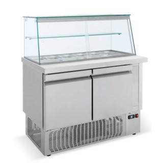 INOX ΨΥΓΕΙΟ ΣΑΛΑΤΩΝ ΜΕ ΒΙΤΡΙΝΑ SM155 1.55 x 0.70 x 1.30 cm ΜΕ ΜΟΤΕΡ