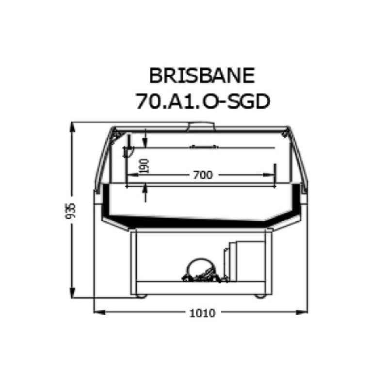 ΨΥΓΕΙΟ ΒΙΤΡΙΝΑ ΠΡΟΒΟΛΗΣ BRISBANE  2.00 x 1.00 x 0.935 ΣΥΡΟΜΕΝΕΣ ΠΟΡΤΕΣ PLUG IN / ΜΕ ΜΟΤΕΡ