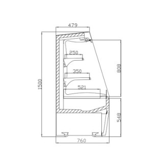 ΒΙΤΡΙΝΑ ΠΡΟΩΘΗΣΗΣ AZORES 1.20 x 0.76 x 1.50 REMOTE