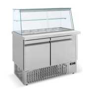 INOX ΨΥΓΕΙΟ ΣΑΛΑΤΩΝ ΜΕ ΒΙΤΡΙΝΑ SM110 1.10 Χ 0.70 Χ 0.130 cm ΜΕ ΜΟΤΕΡ