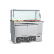 INOX ΨΥΓΕΙΟ ΣΑΛΑΤΩΝ ΜΕ ΒΙΤΡΙΝΑ SM110 1.10 Χ 0.70 Χ 0.130 cm ΜΕ ΜΟΤΕΡ