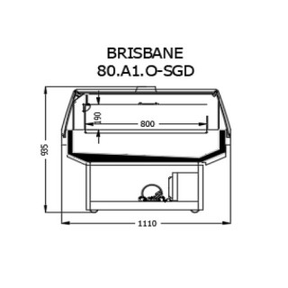 ΨΥΓΕΙΟ ΒΙΤΡΙΝΑ ΠΡΟΒΟΛΗΣ BRISBANE  1.25 x 1.10 x 0.935 ΣΥΡΟΜΕΝΕΣ ΠΟΡΤΕΣ PLUG IN / ΜΕ ΜΟΤΕΡ
