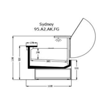 ΒΙΤΡΙΝΑ ΚΟΠΗΣ SYDNEY FG ΚΡΕΑΤΩΝ 1.00 x 1.10 x 1.20 ΧΩΡΙΣ ΜΟΤΕΡ/ REMOTE/χωρίς αποθήκες