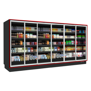 SELF SERVICE BALI S 3.85 x 0.75 x 2.20 SLD ΣΥΡΟΜΕΝΕΣ ΠΟΡΤΕΣ ΔΙΠΛΗΣ ΥΑΛΩΣΗΣ