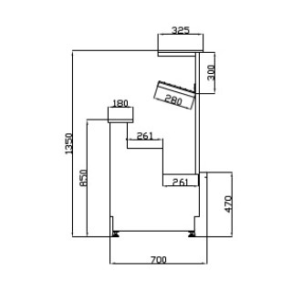HAWAII  Βιτρίνα 1.80 x 0.64 x 1.35 Αρτοποιείου - Ζαχαροπλαστείου Ψωμιέρα