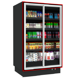 SELF SERVICE BALI S 1.35 x 0.75 x 2.20 SLD ΣΥΡΟΜΕΝΕΣ ΠΟΡΤΕΣ ΔΙΠΛΗΣ ΥΑΛΩΣΗΣ