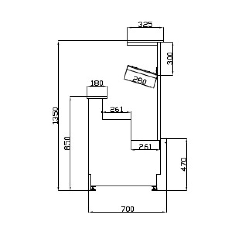 HAWAII  Βιτρίνα 1.40 x 0.64 x 1.35 Αρτοποιείου - Ζαχαροπλαστείου Ψωμιέρα