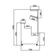 HAWAII  Βιτρίνα 1.60 x 0.64 x 1.35 Αρτοποιείου - Ζαχαροπλαστείου Ψωμιέρα